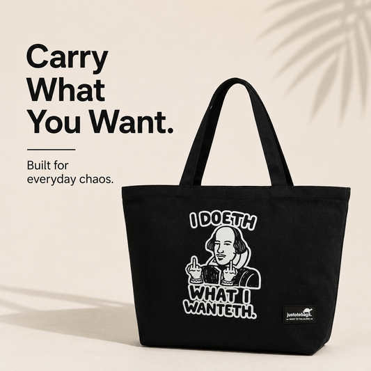 JustoteBags canvas tote bag - Want it, Got it quote print - view 1