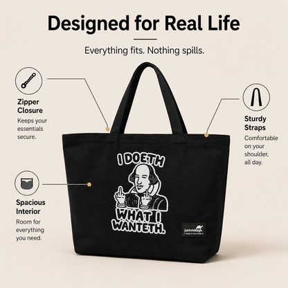 JustoteBags canvas tote bag - Want it, Got it quote print - view 3