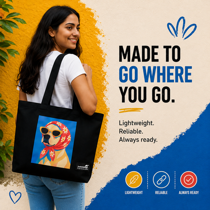 JustoteBags canvas tote bag - Got that Dawg in Me quote print - view 2