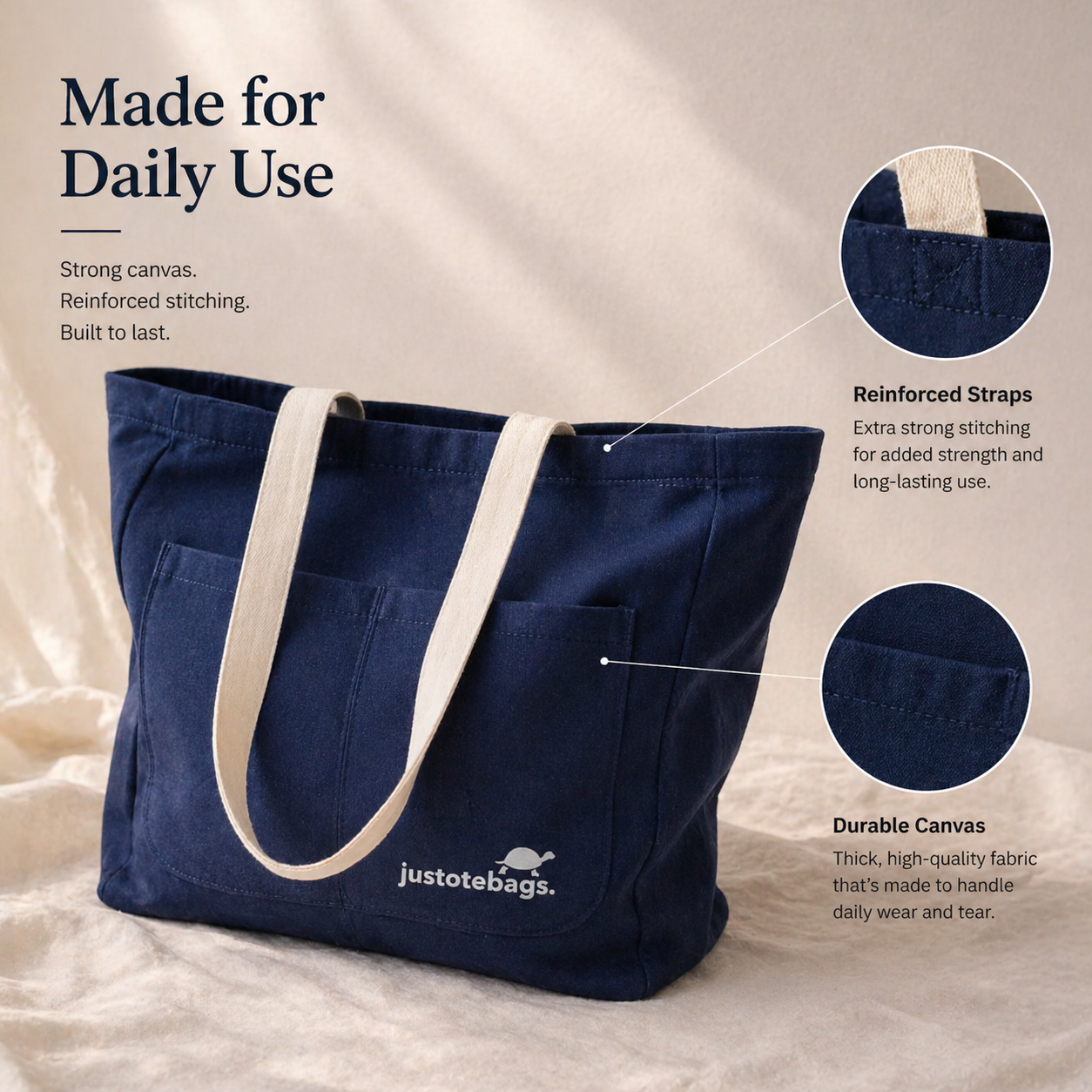 Essential Tote - Midnight Glacier (Button Closure)