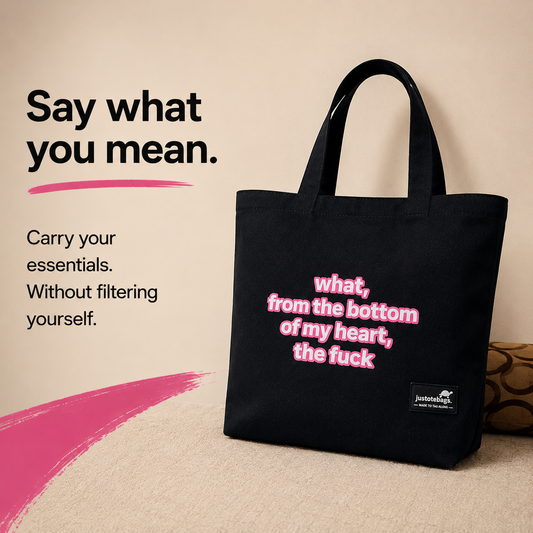 JustoteBags canvas tote bag - Regards, from the bottom of my heart! quote print - view 1