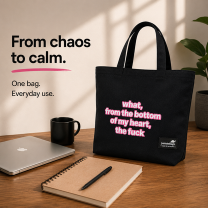JustoteBags canvas tote bag - Regards, from the bottom of my heart! quote print - view 5