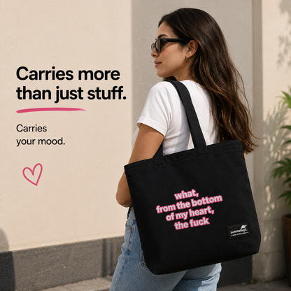 JustoteBags canvas tote bag - Regards, from the bottom of my heart! quote print - view 2