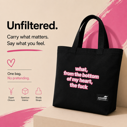 JustoteBags canvas tote bag - Regards, from the bottom of my heart! quote print - view 6