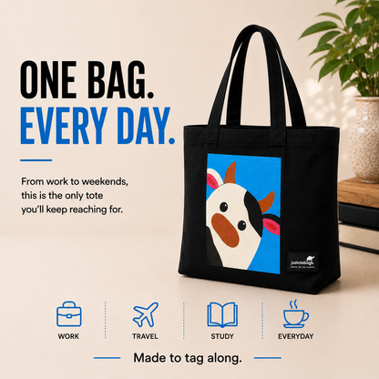 JustoteBags canvas tote bag - Moo quote print - view 1
