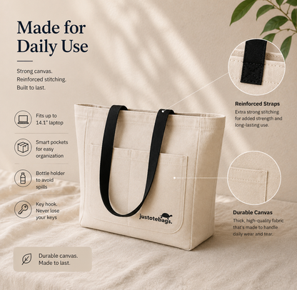 Essential Tote - Neutral Serenity (Button Closure)